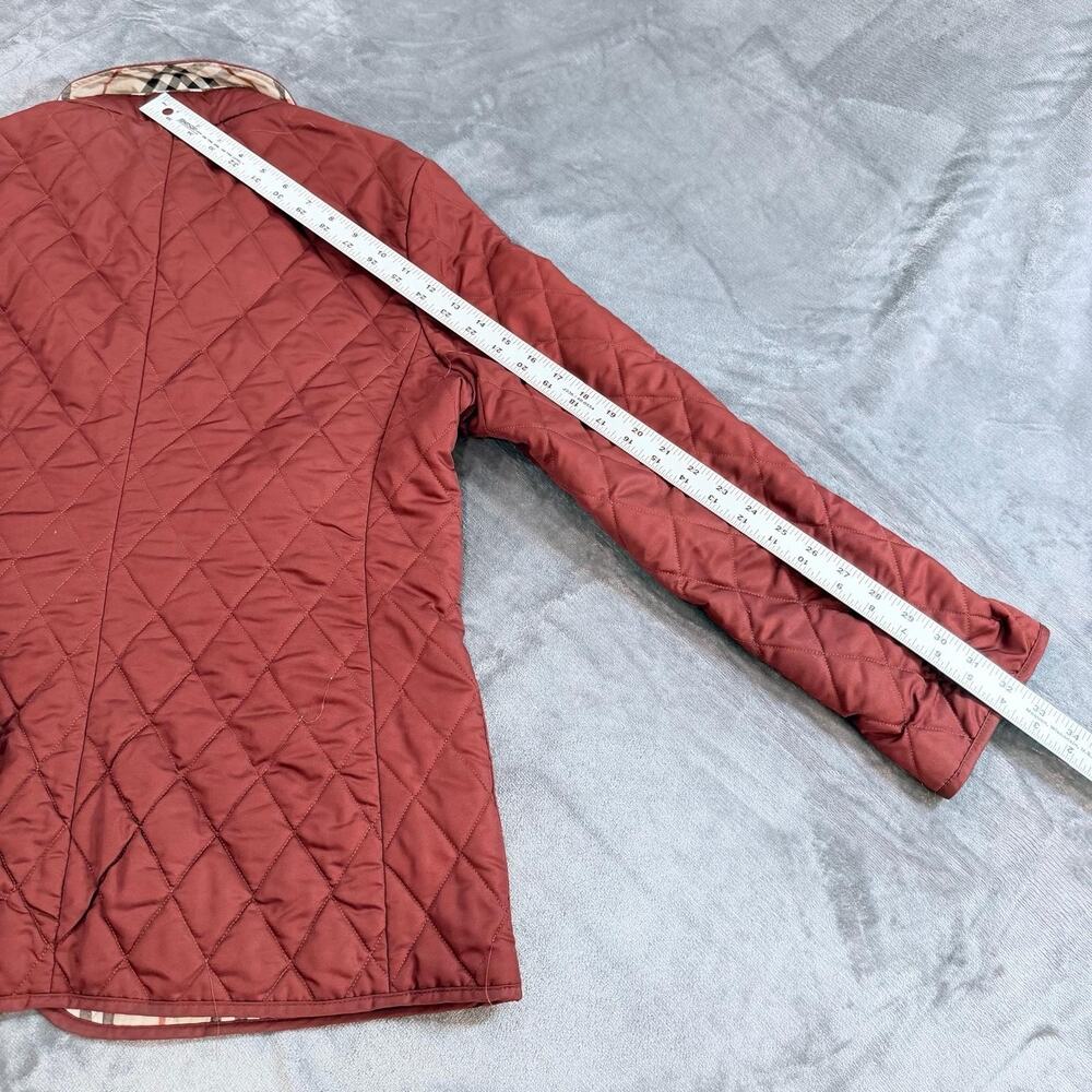 Burberry London quilted jacket diamond Nova check crimson made in England wmns M - Picture 11 of 16